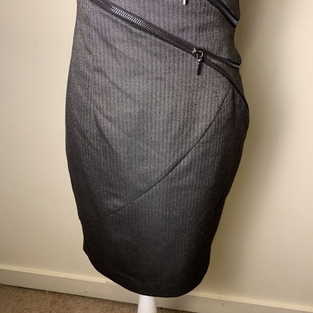 bebe Y2K Women Herringbone Strapless Bodycon Dress Sz 6 Bodycon Party Sexy - Picture 16 of 16